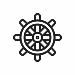Ship's wheel icon vector. Ship's wheel flat style isolated on a white background - stock vector.
