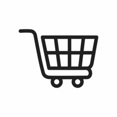 Shopping cart icon vector. Shopping cart flat style isolated on a white background - stock vector.