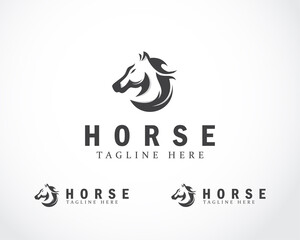 horse logo design emblem head horse design concept business club champion logo brand