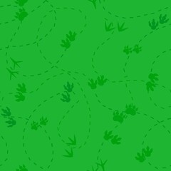 Animals footprints seamless dinosaur pattern for textiles and packaging and linens and gifts and wrapping paper and kids