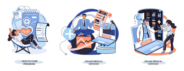 Fototapeta na wymiar Online medical services mobile application consultation and prescription medicine professional doctor connecting and giving consultation for patient, telemedicine concept metaphor, health care program