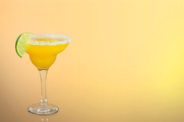 Sweet and sour. Margarita cocktail in the glass