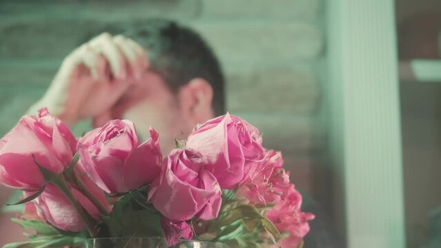broken heart with flowers concept