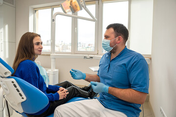 dental clinic in the city center with new accessories invites you to the treatment of cleaning teeth alignment of all types.