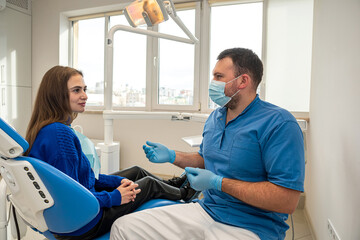 dental clinic in the city center with new accessories invites you to the treatment of cleaning...
