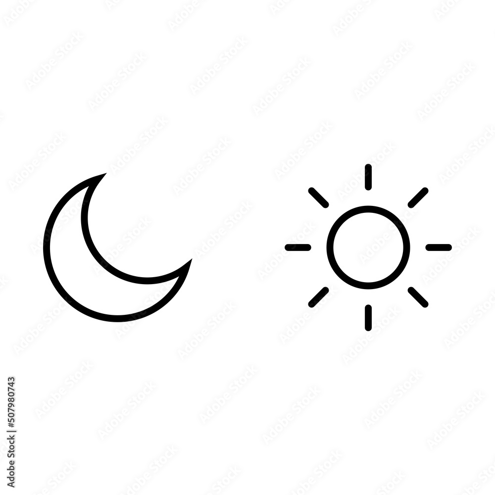 Canvas Prints Sun and moon line icon