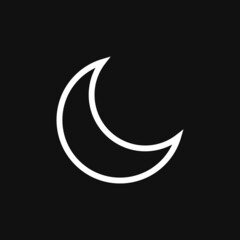 Fototapeta na wymiar Moon line icon on grey background