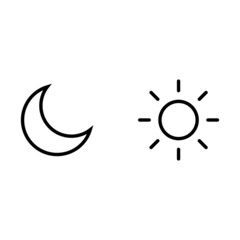 Sun and moon line icon