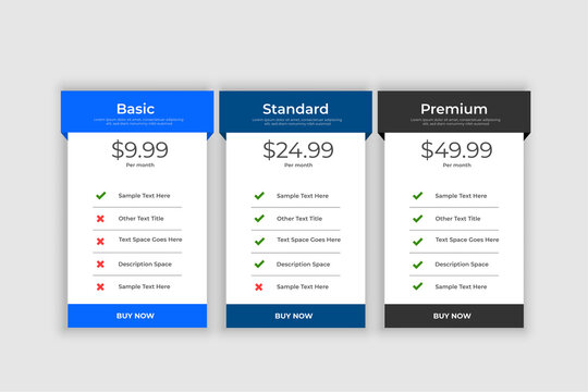 Creative pricing business template design 