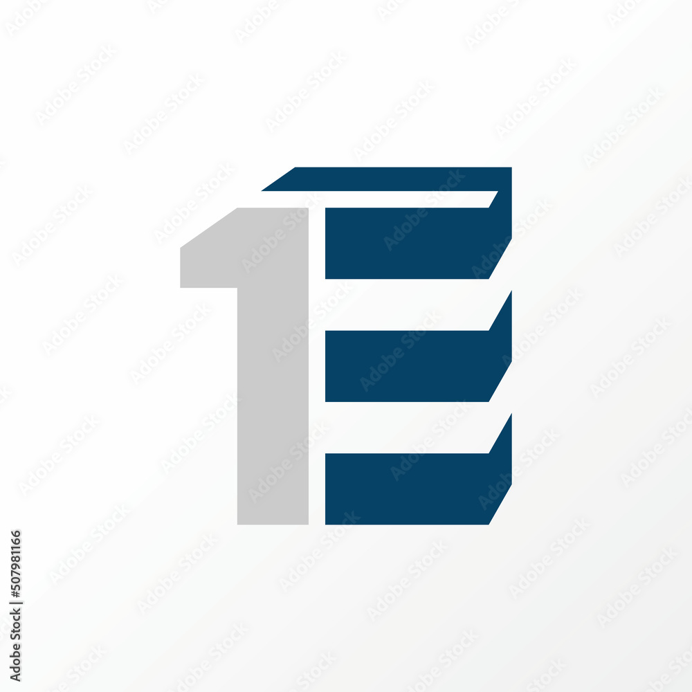 Poster unique but simple letter or word 1e sans serif font on 3d shape image graphic icon logo design abstr
