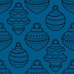 New year seamless Christmas tree balls pattern for fabrics and packaging and gifts and linens and kids