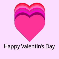 Happy Valentine's Day card with heart and inscription on background