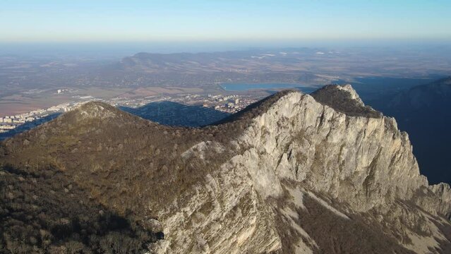 Amazing Aerial Autumn Landscape of Vratsata pass at Balkan Mountains, Bulgaria