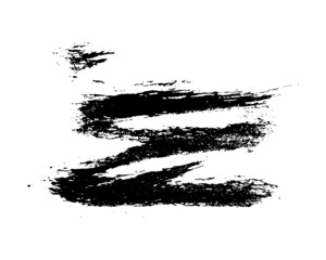 Black brush stroke on transparent background
