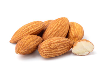 Almonds isolated on white background