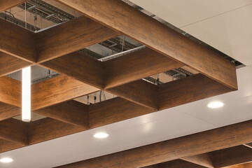 Photos of the mall and its wooden ceilings
