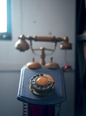 Old fashioned telephone at an antique dealer