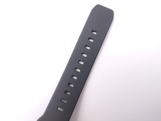 Black rubber straps watch are isolated on a white background.
