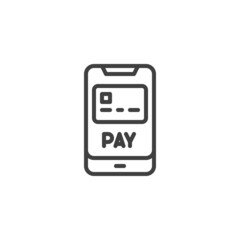 Mobile banking line icon