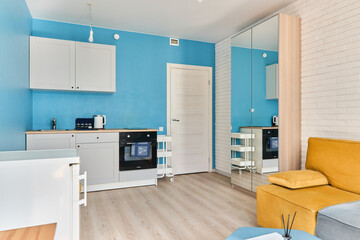 A cozy studio apartment with different decor