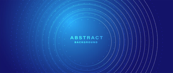 Modern abstract blue background with circular lines. Digital future technology concept. vector illustration.