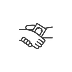 Money bribe line icon
