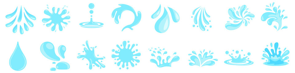 Fototapeta na wymiar Water Splash icon vector set. drops illustration sign collection. Ocean symbol. sea logo. water source mark.