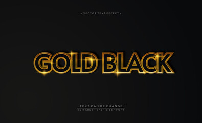 Editable text effect with gold and black colors.