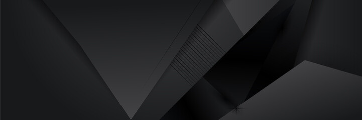 Black abstract banner background