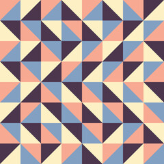 Seamless retro geometric pattern with rectangle elements in warm colors. Vintage illustration easy to edit and customize. Vector Eps10