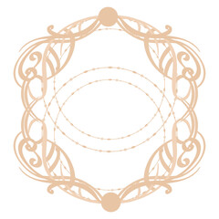 frame border in art nouveau style on a white background with floral and esoteric motifs. Ideal for cosmetics advertising and invitations
