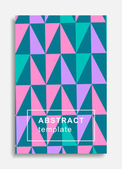 Abstract trendy geometric poster template with multicolor geometric shapes. Modern design with simple geometric objects. Abstract Bauhaus geometric pattern background. EPS10 vector