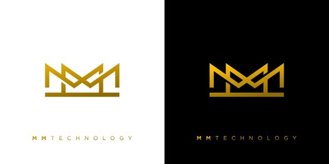 Modern and elegant letter MM initials logo design