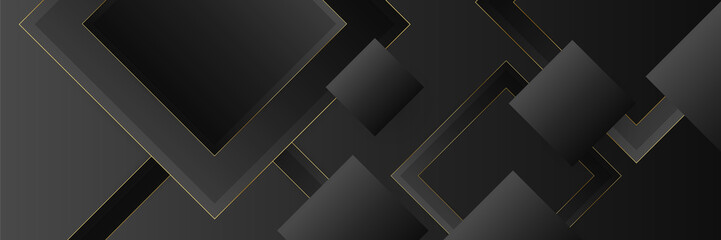 Black and gold abstract banner background