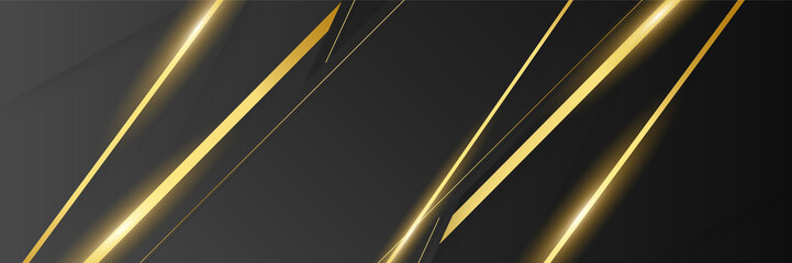 Black and gold abstract banner background