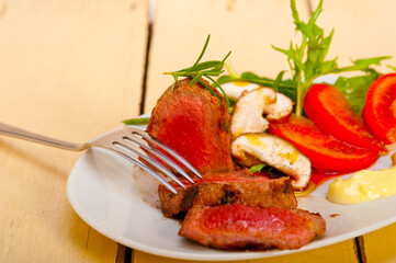 beef filet mignon grilled with vegetables