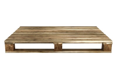 Empty wooden pallet isolated on white background , 3D rendering