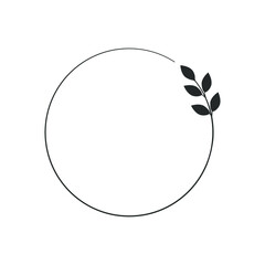 Vector isolated circle laurel wreath frame illustration.