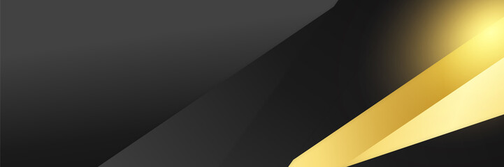 Black and gold abstract banner background