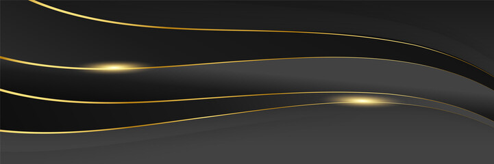 Black and gold abstract banner background