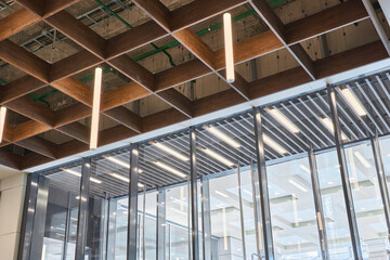 Photos of the mall and its wooden ceilings