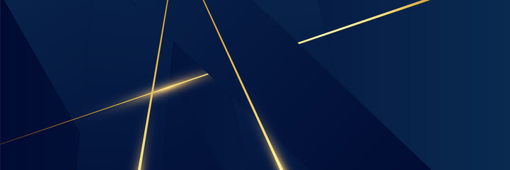 Blue and gold abstract banner background