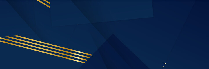 Blue and gold abstract banner background