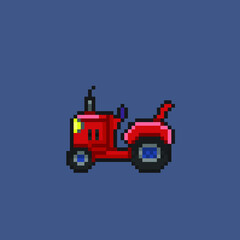 tractor in pixel art style
