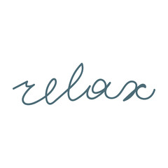 Vector handwriting lettering isolated on white background - Relax