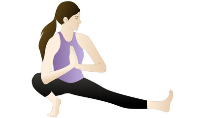 Woman doing yoga vector illutration