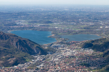 view of the lake from the top of the mountain