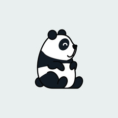 Cute and chubby panda illustration