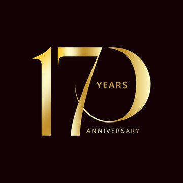 170 Year Anniversary Logo, Golden Color, Vector Template Design element for birthday, invitation, wedding, jubilee and greeting card illustration.
