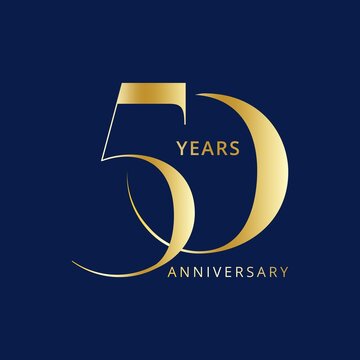 50 Year Anniversary Logo, Vector Template Design element for birthday, invitation, wedding, jubilee and greeting card illustration.